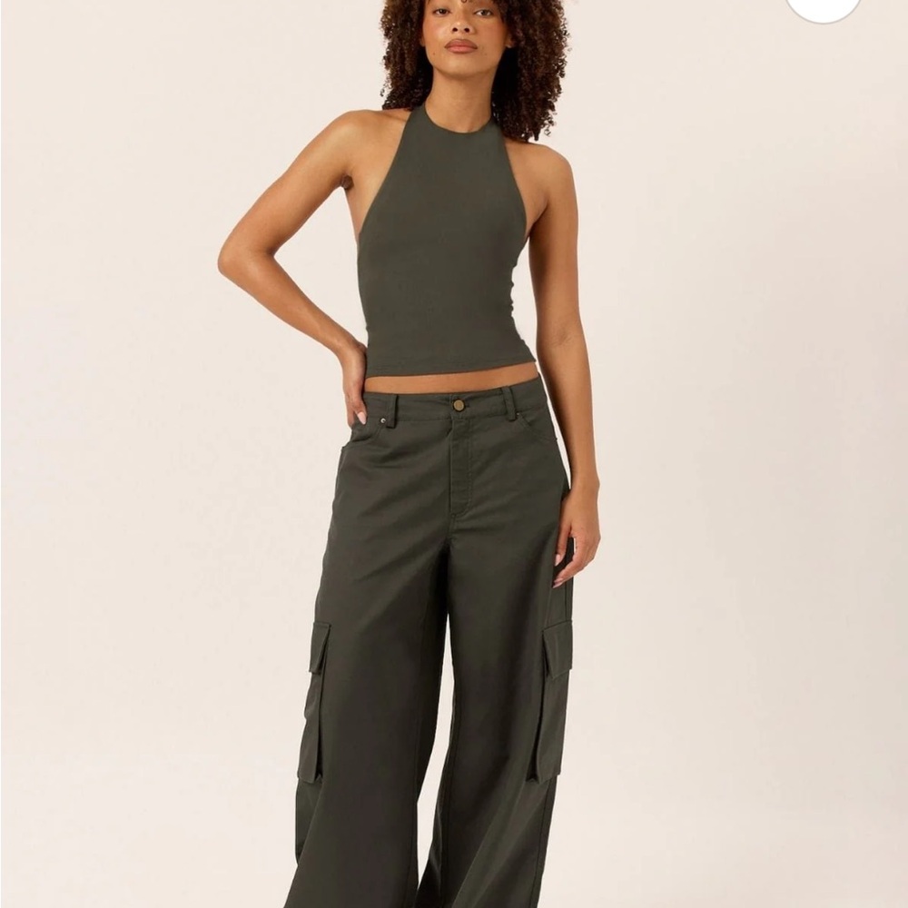 Chic Olive Wide Leg Cargo Pants